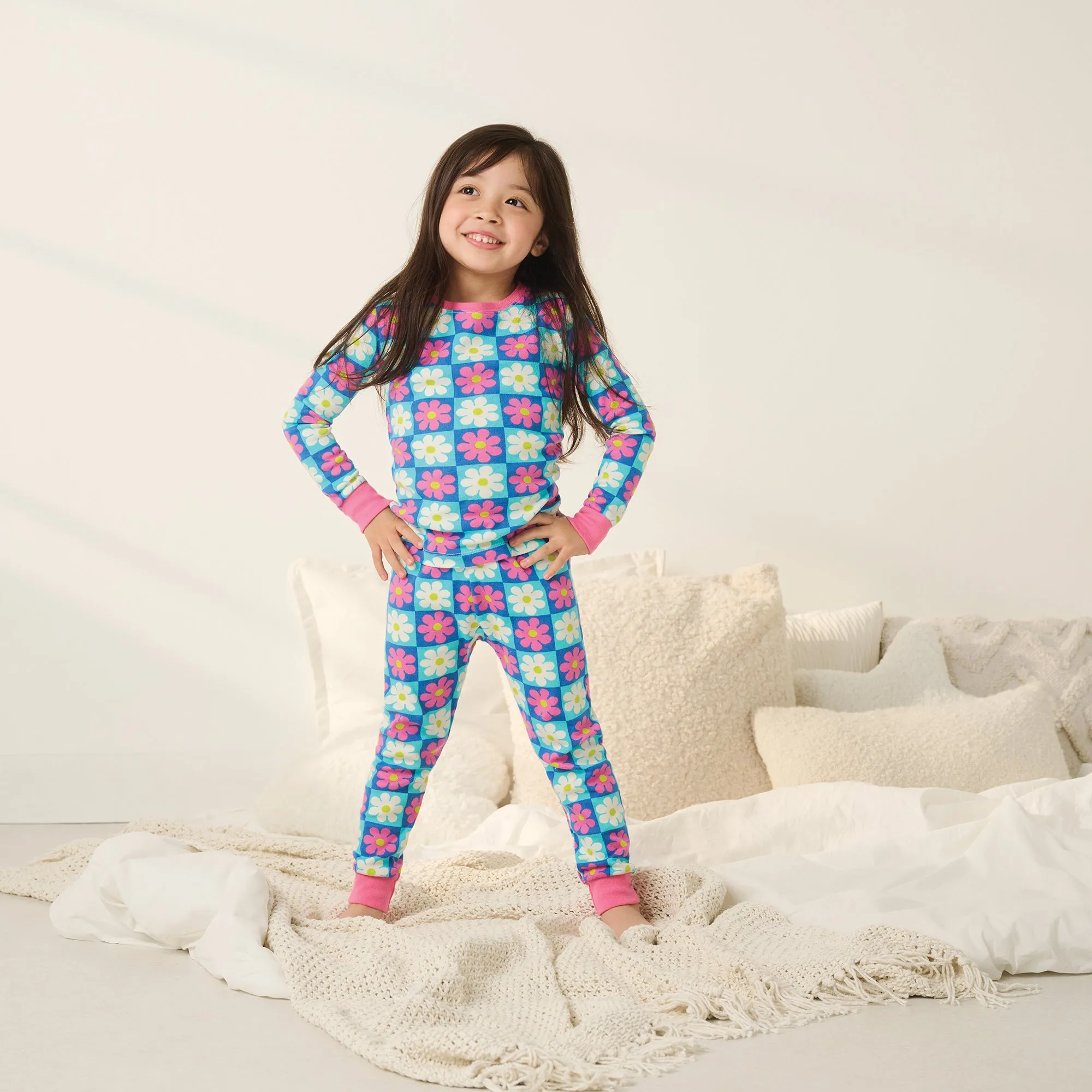 2 Piece Girls Daisy Pajamas