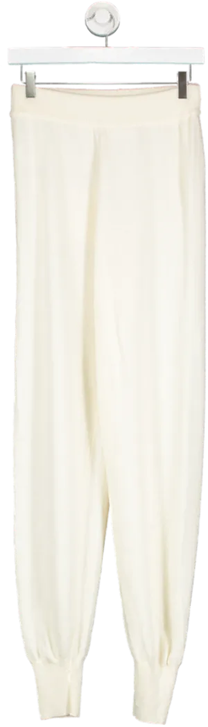 Aavelle Cream Knitted Cuff Hem Trouser UK S
