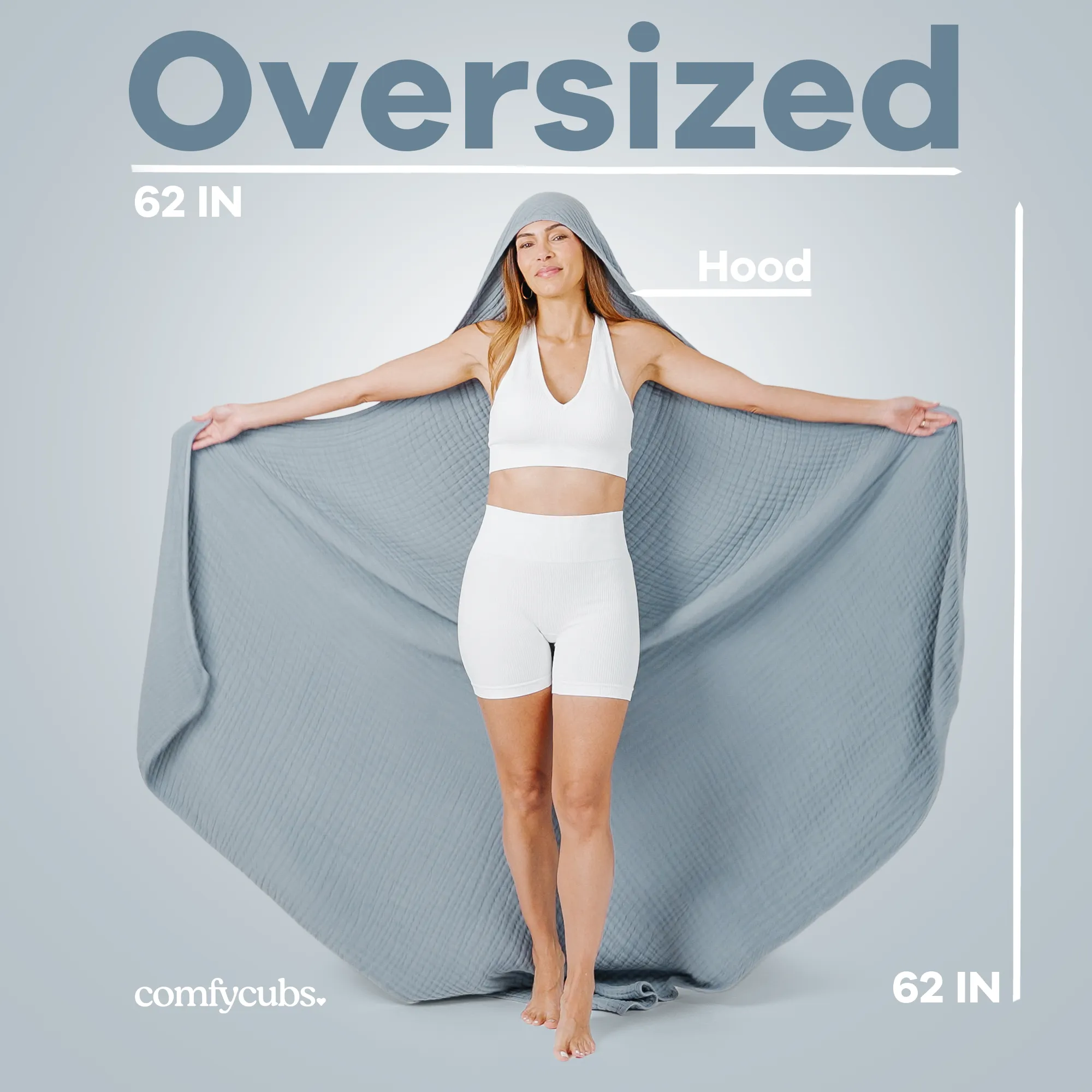 Adult Muslin Hooded Towel by Comfy Cubs
