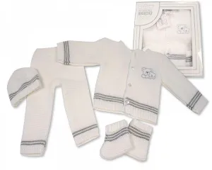 Baby Boxed 4 pcs Knitted Set - Grey ( 0-3 Months) Bw-10-802g