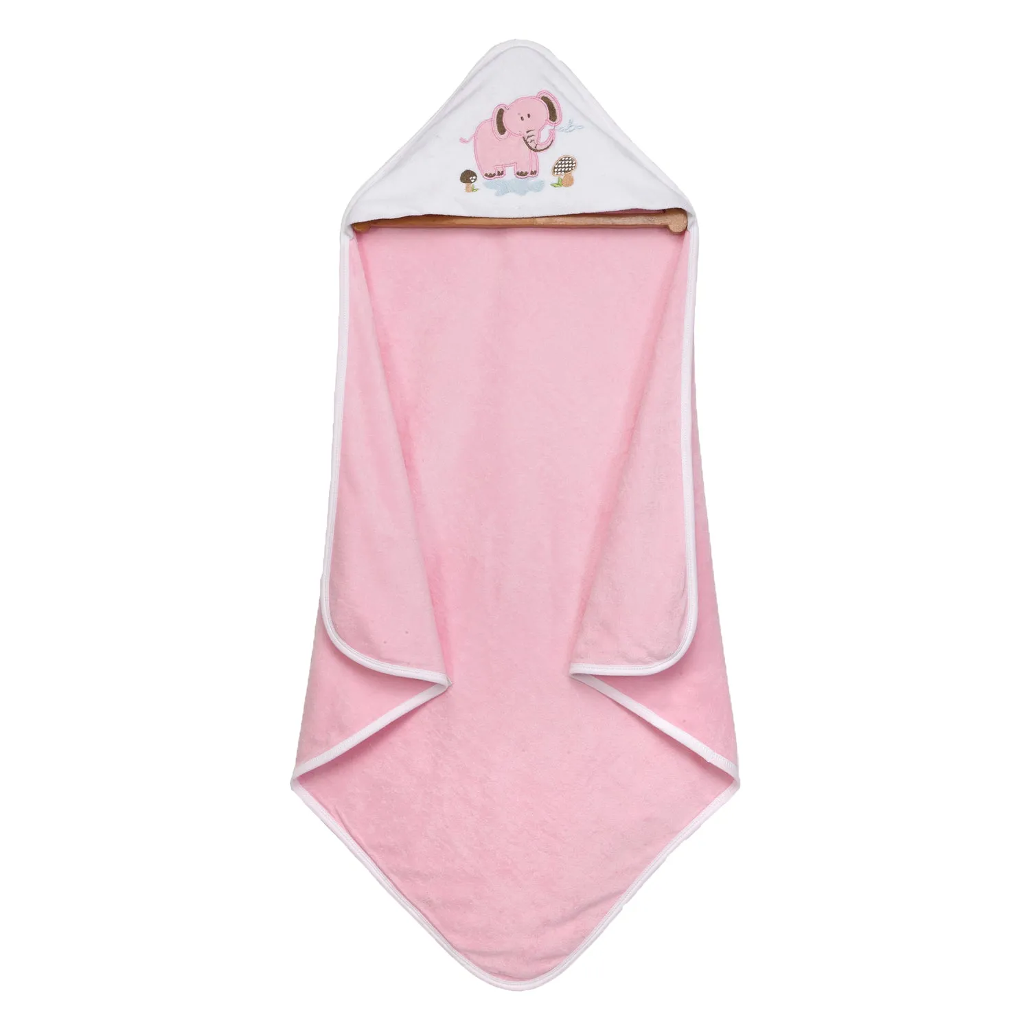 Baby Hooded Towel - Dual Layered - Pink Solid