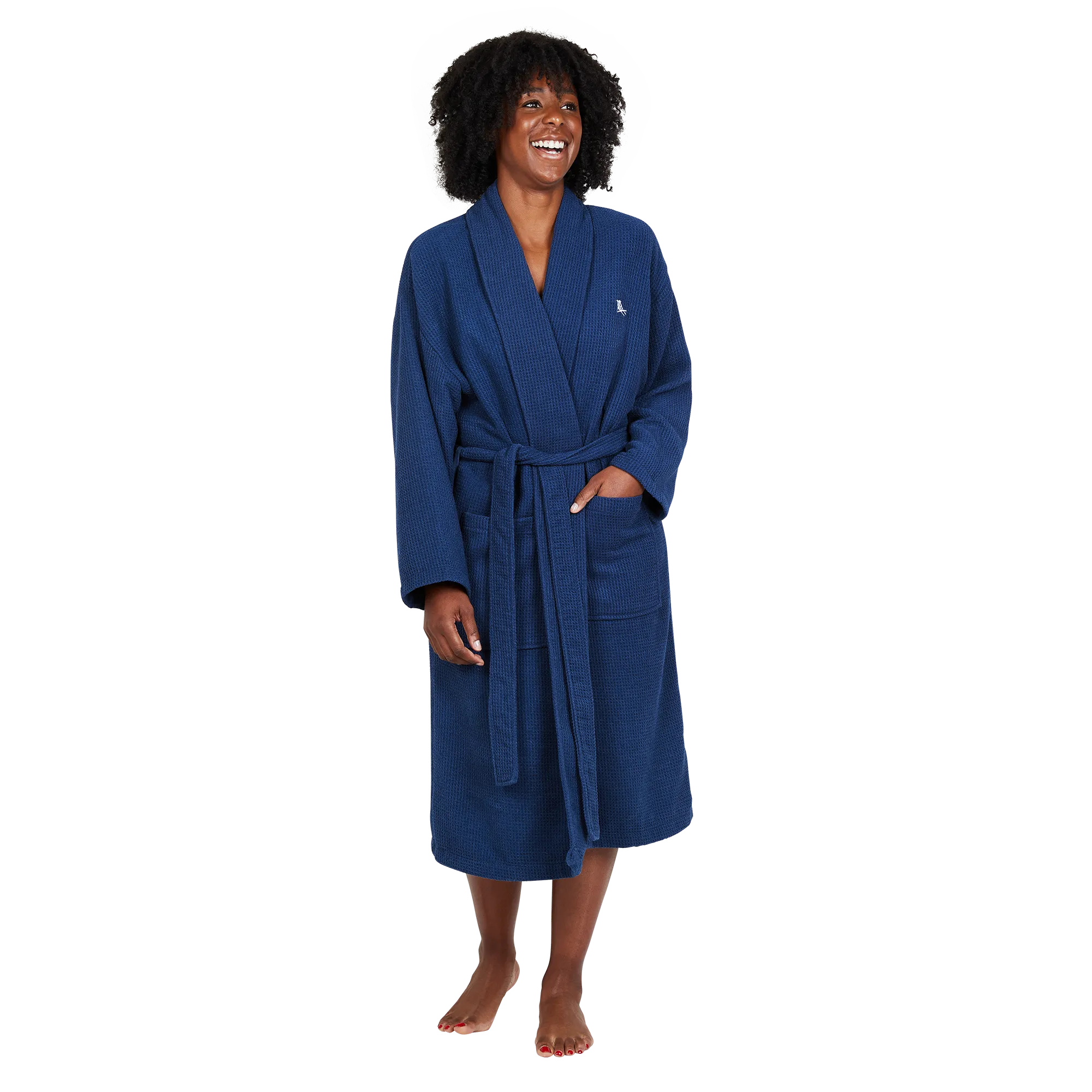 Bath Robe - Nautical Navy