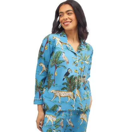 Blue Tropical Printed PJ