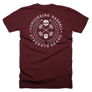 CB Badge - Wreath - on Maroon Tee