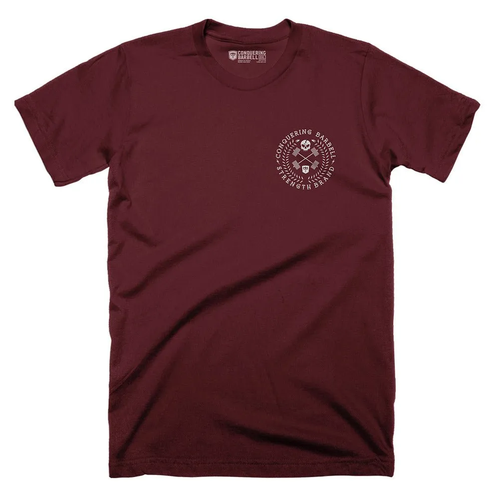 CB Badge - Wreath - on Maroon Tee