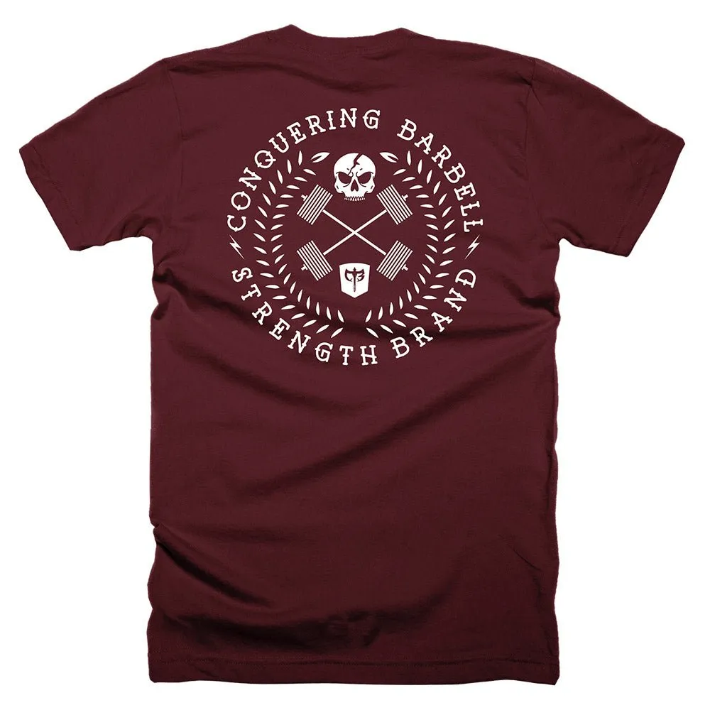 CB Badge - Wreath - on Maroon Tee