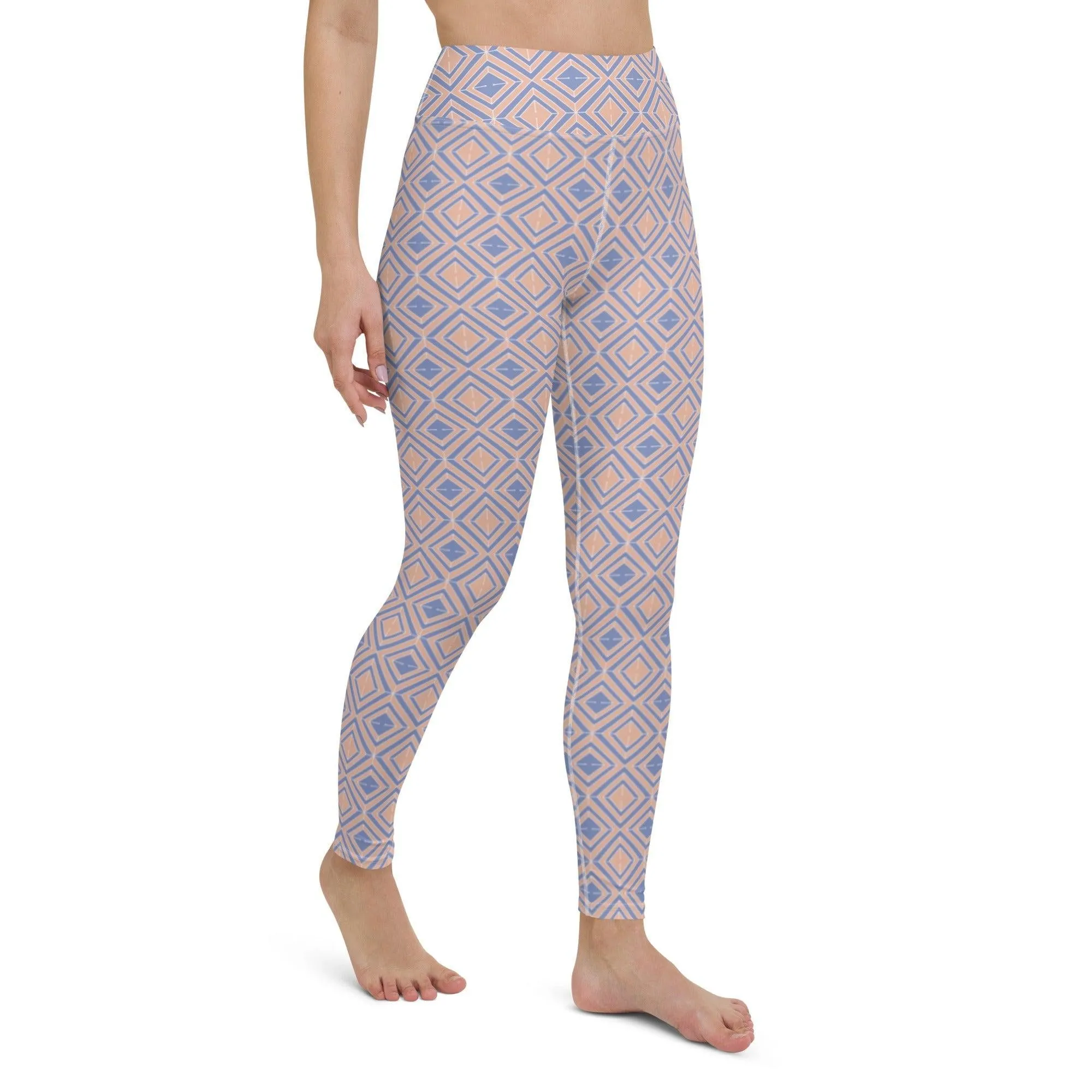 Diamond Patterned Women's High-Waisted Yoga Pants