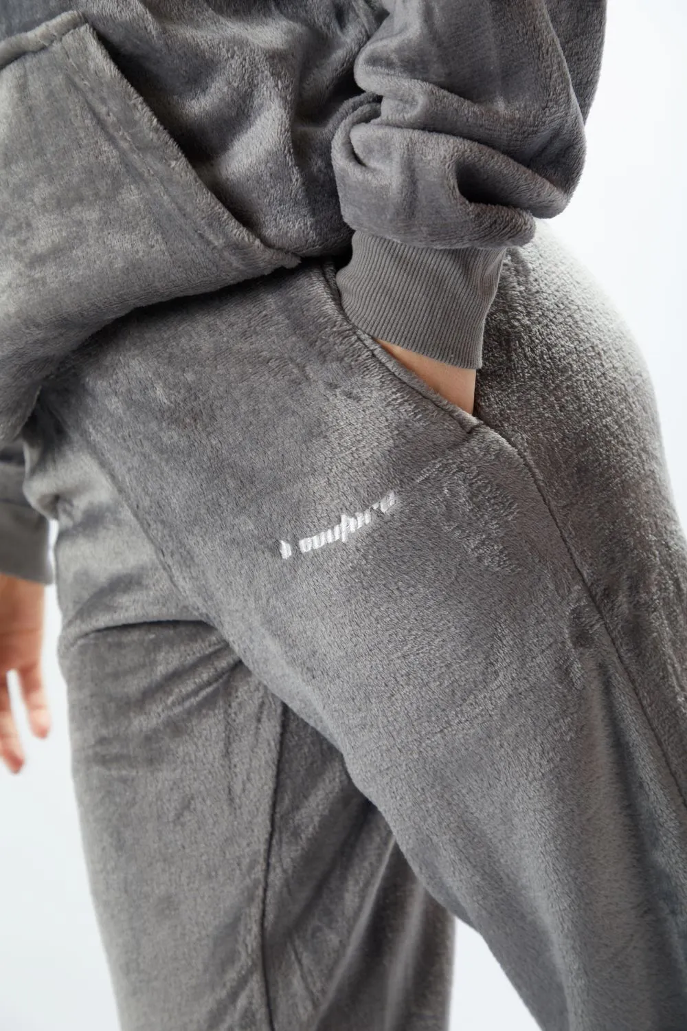 Fluffy Robe & Fluffy PJ Set Bundle - Charcoal Grey