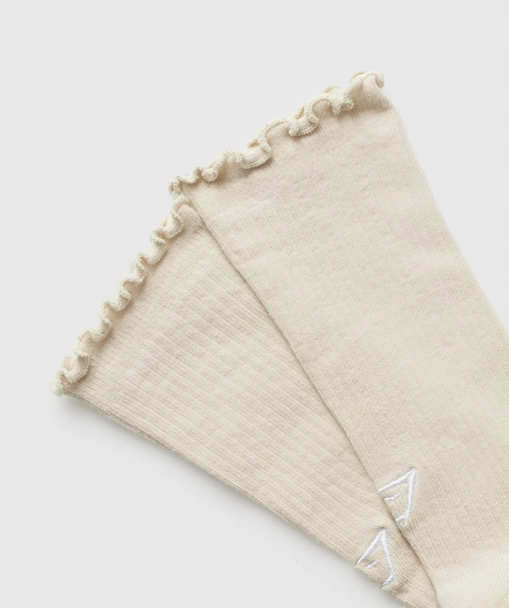 Gymshark Frill Crew Single Sock - Cream Beige/Soft White