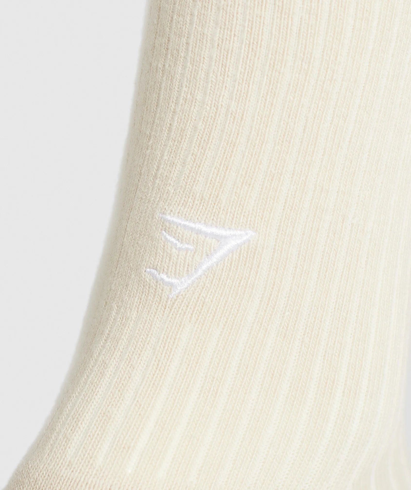 Gymshark Frill Crew Single Sock - Cream Beige/Soft White