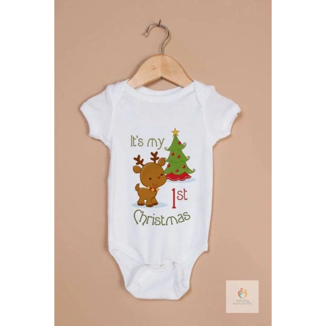 Its My First Christmas White Baby Romper