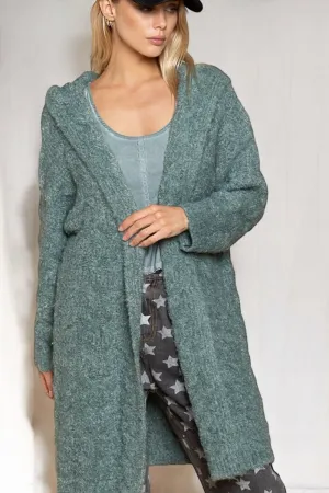 Jade With Envy Plush   Fuzzy Hooded Blanket Cardi