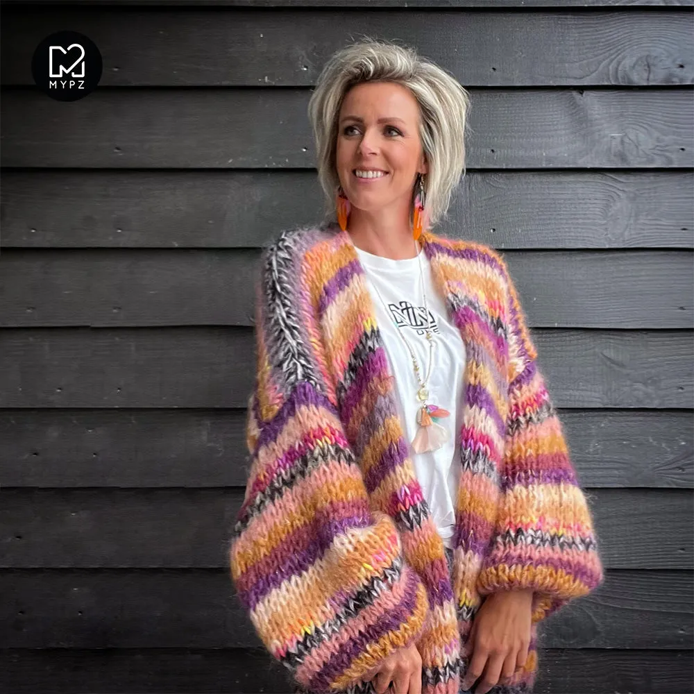 Knitting Kit – MYPZ Chunky Mohair Cardigan Golden brown No.15 (ENG-NL)