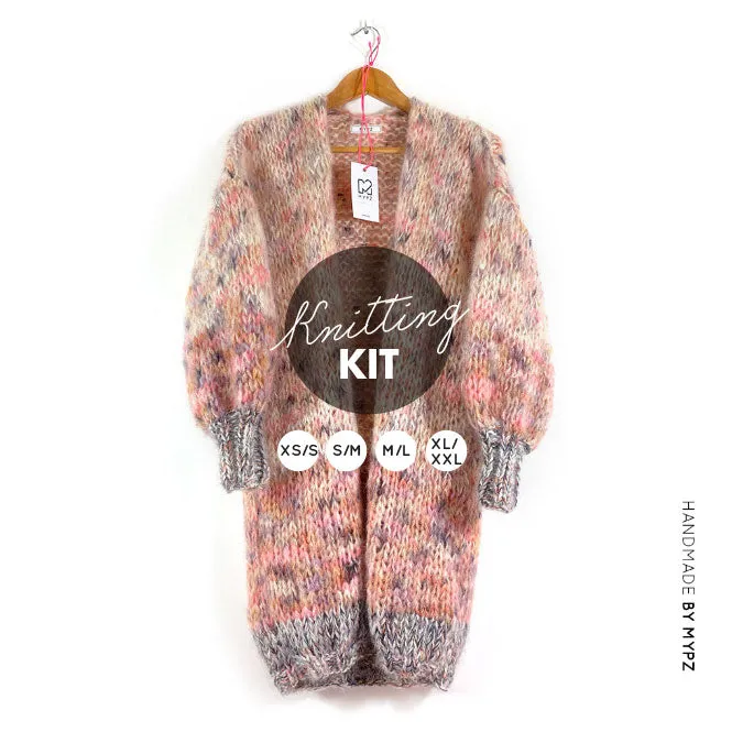 Knitting Kit – MYPZ Half Long Chunky Mohair Cardigan brown Love No15 (ENG-NL)