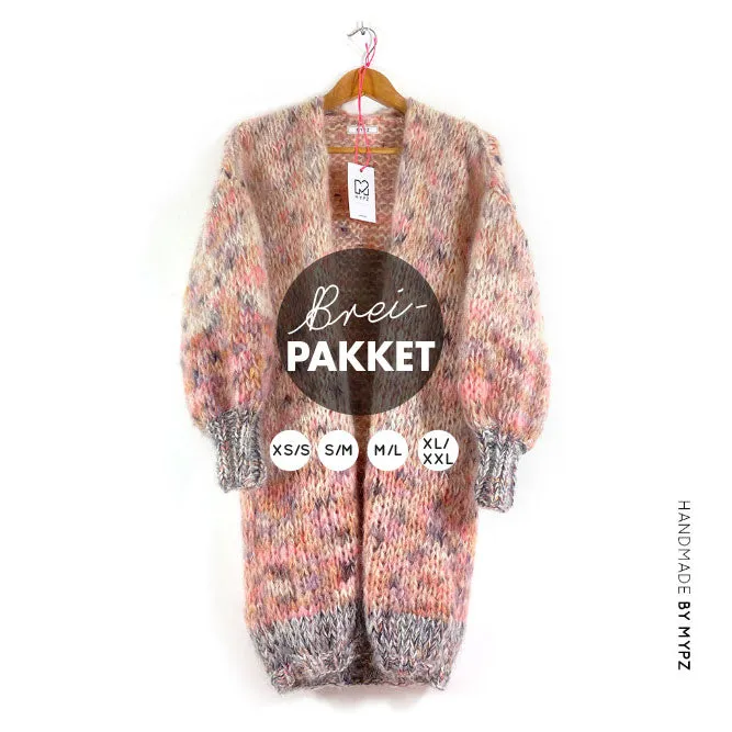 Knitting Kit – MYPZ Half Long Chunky Mohair Cardigan brown Love No15 (ENG-NL)
