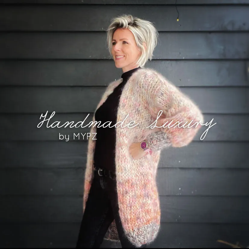 Knitting Kit – MYPZ Half Long Chunky Mohair Cardigan brown Love No15 (ENG-NL)
