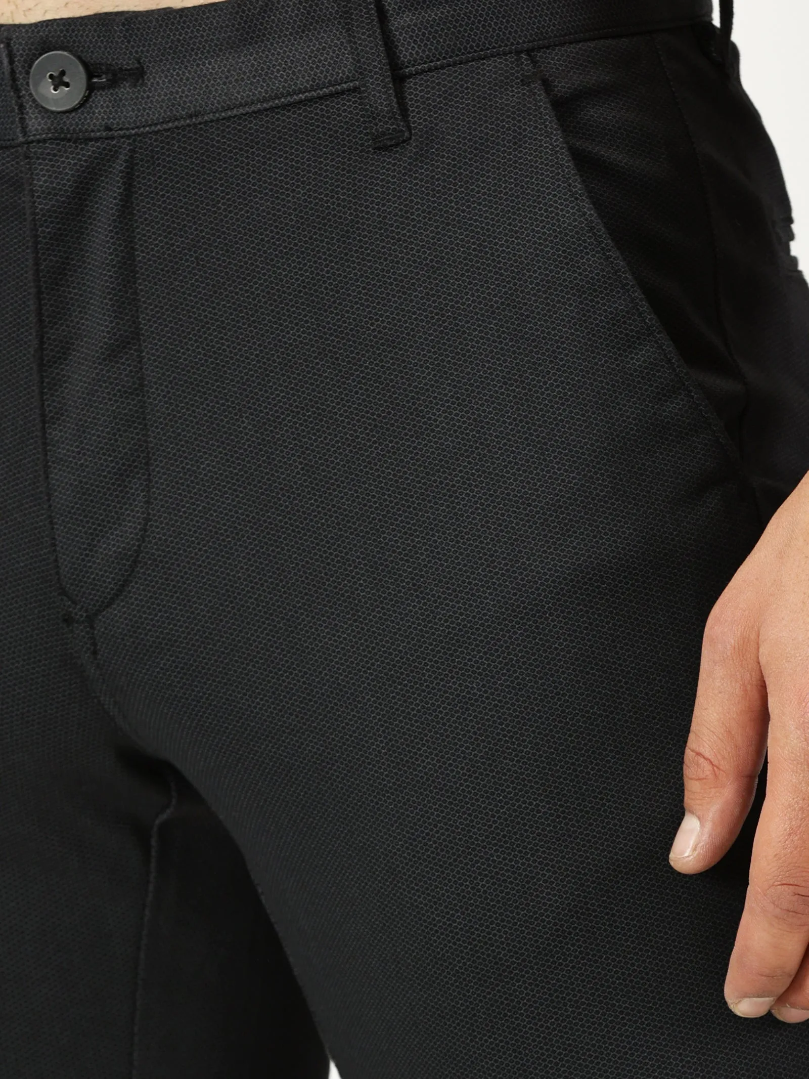 MEN'S BLACK PRINT JASON FIT TROUSER