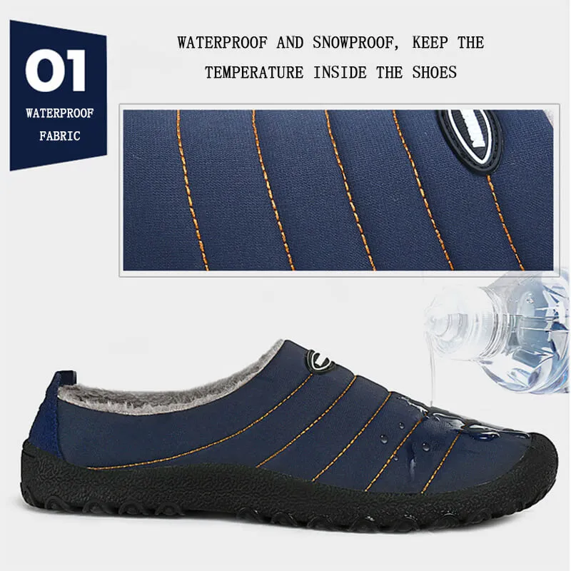 Men's Cozy Memory Foam  Suede Slippers with Fuzzy Plush Wool-Like Lining,  Indoor Outdoor Anti-Skid Rubber Sole