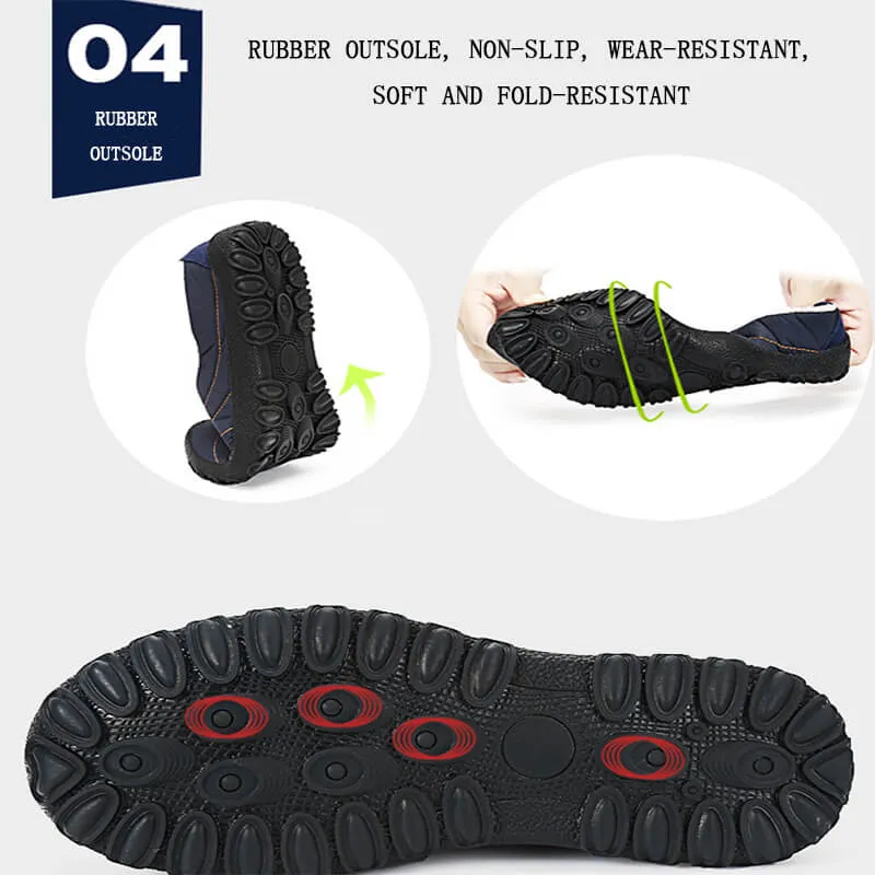Men's Cozy Memory Foam  Suede Slippers with Fuzzy Plush Wool-Like Lining,  Indoor Outdoor Anti-Skid Rubber Sole