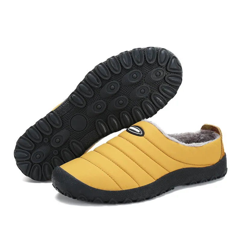 Men's Cozy Memory Foam  Suede Slippers with Fuzzy Plush Wool-Like Lining,  Indoor Outdoor Anti-Skid Rubber Sole