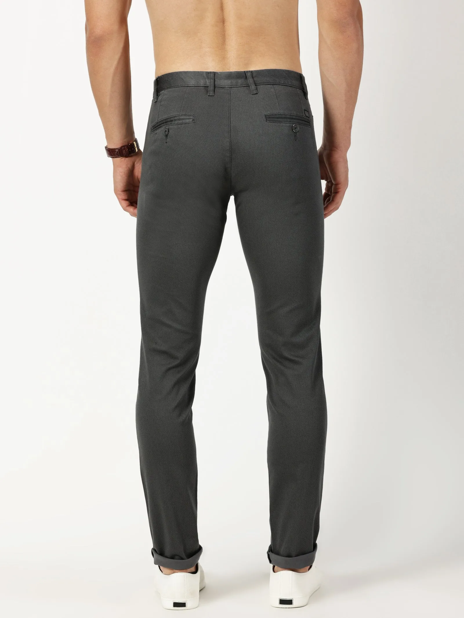 MEN'S DK GREY PRINT JASON FIT TROUSER