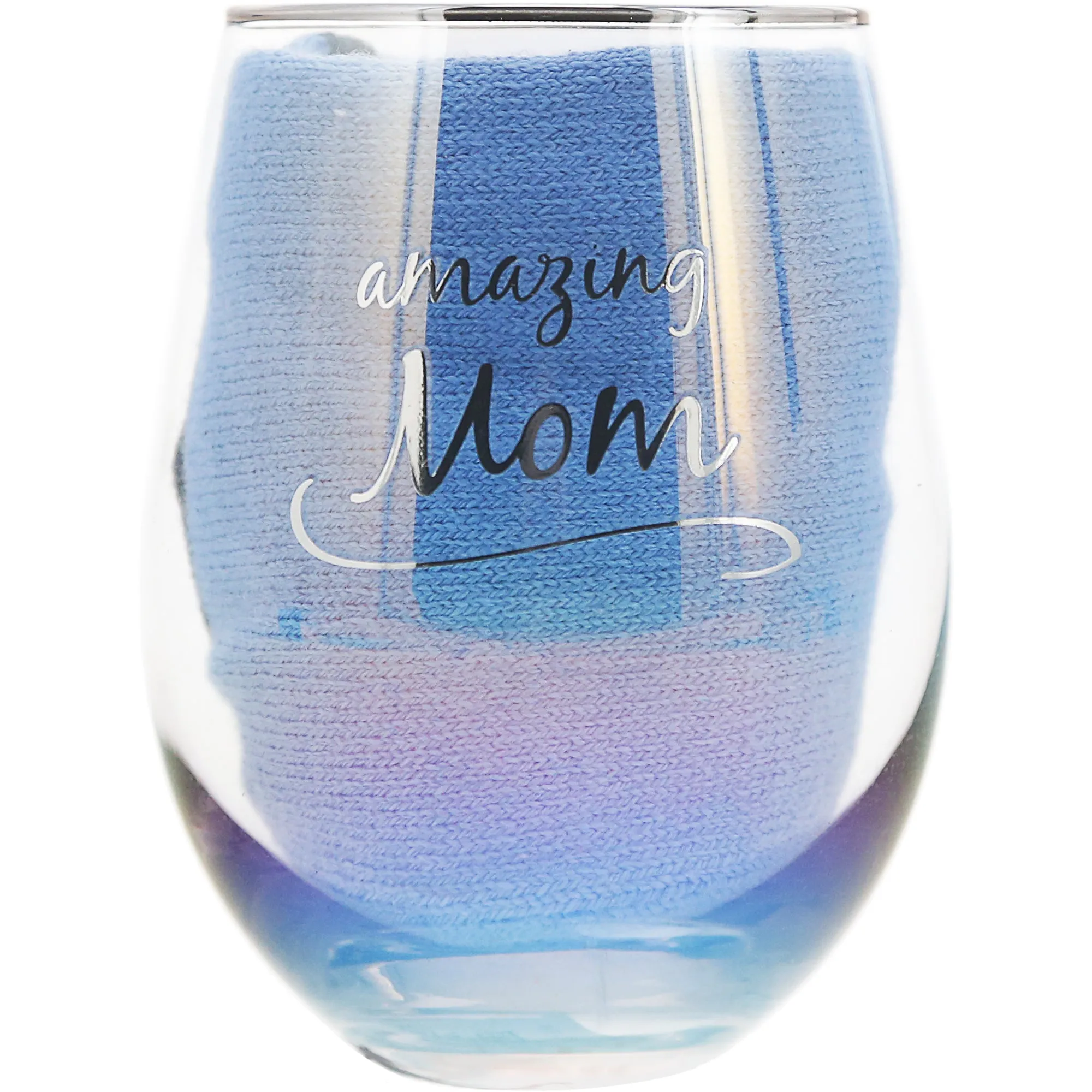 Mom 18 oz Stemless Glass & Sock Set