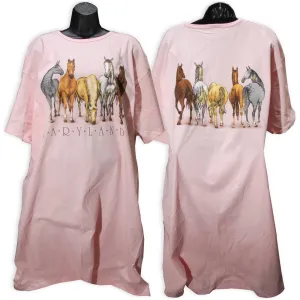 NSMD05P Night Shirt Maryland Horses Pink