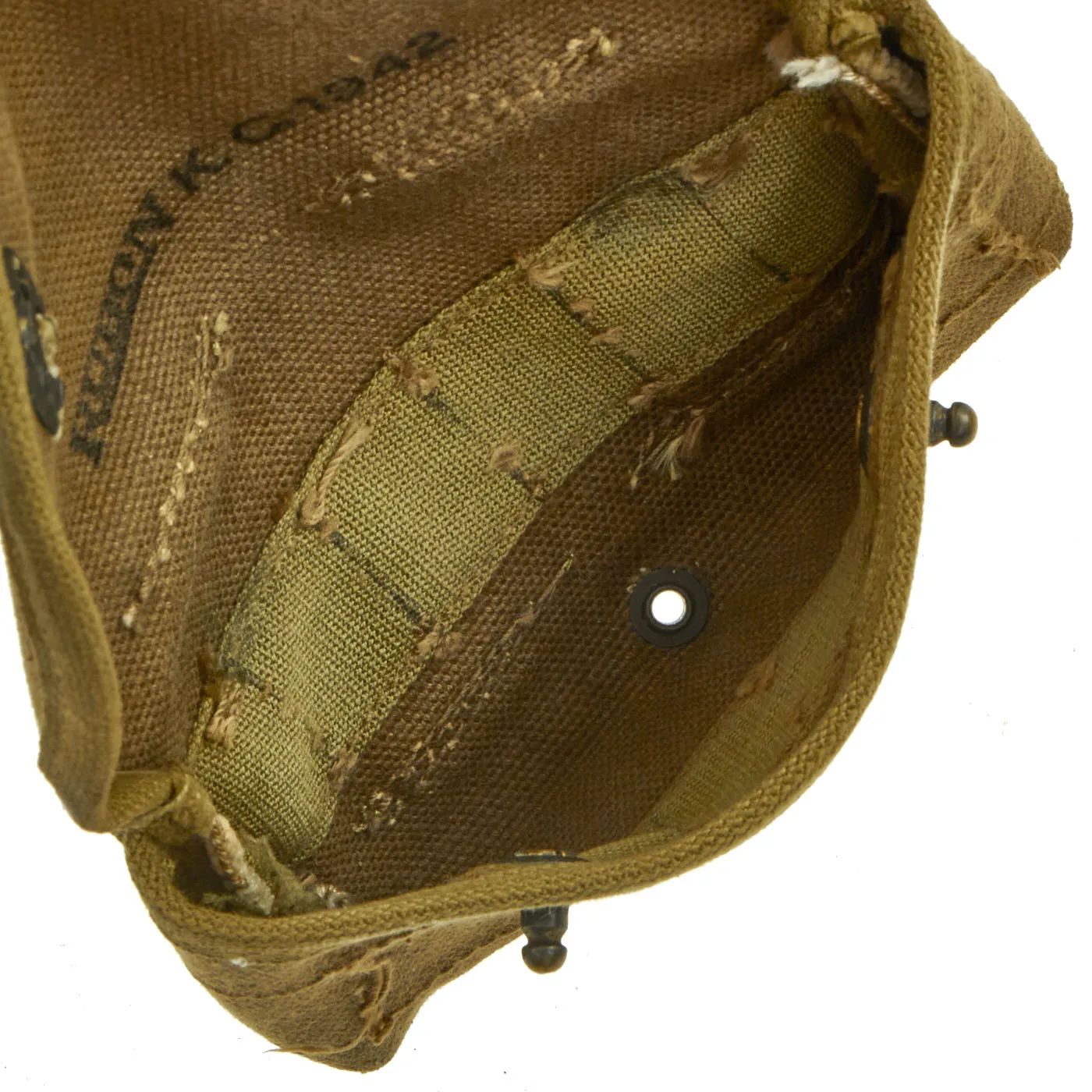 Original U.S. WWII M1942 Shotgun Ammunition Pouch by Rubon K.C. - Dated 1942
