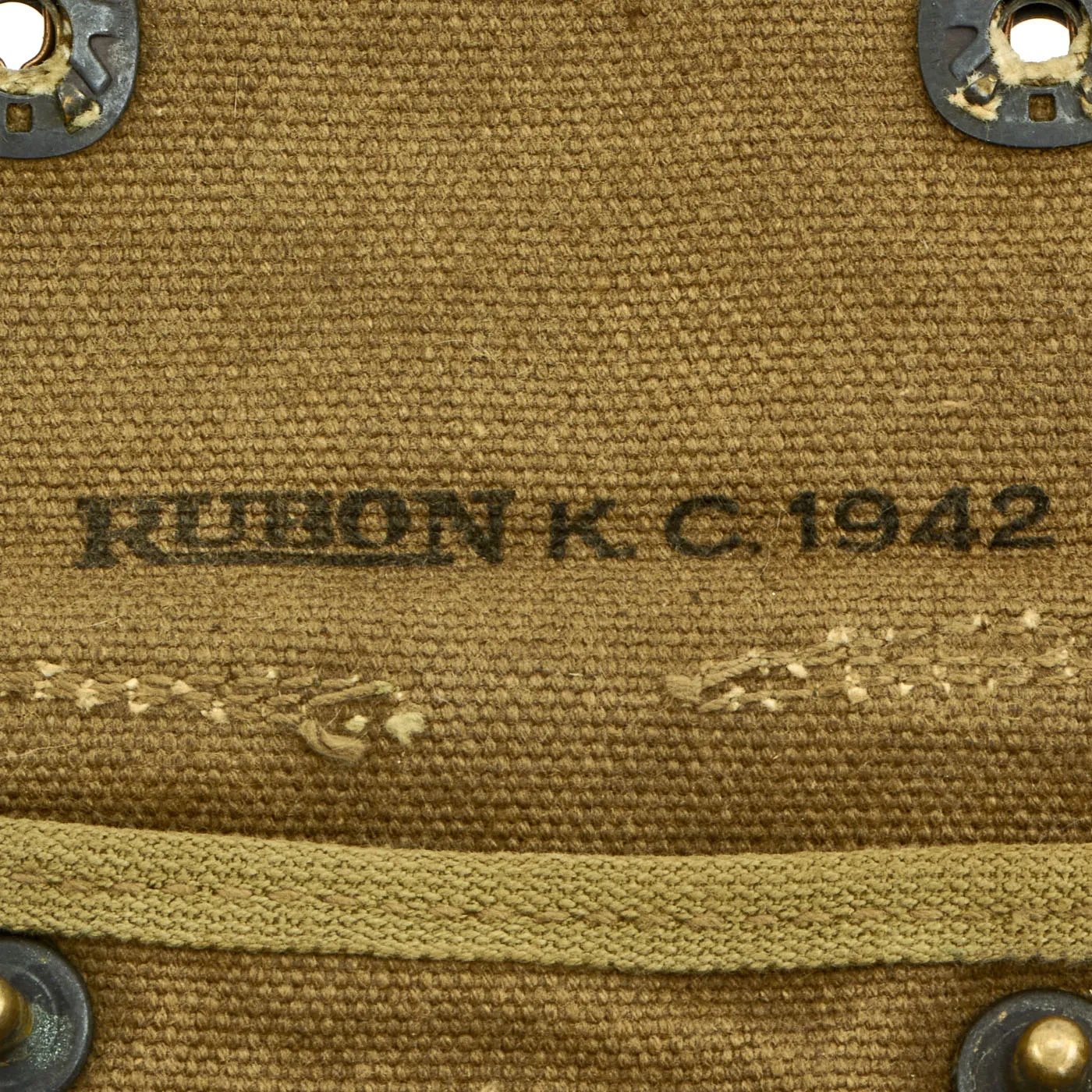 Original U.S. WWII M1942 Shotgun Ammunition Pouch by Rubon K.C. - Dated 1942