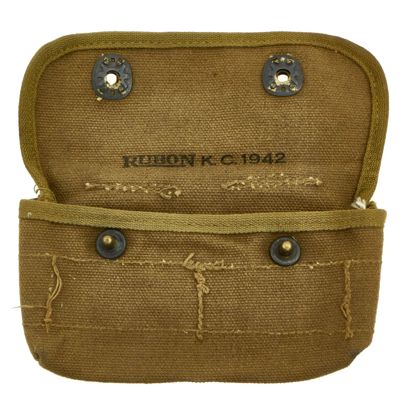 Original U.S. WWII M1942 Shotgun Ammunition Pouch by Rubon K.C. - Dated 1942
