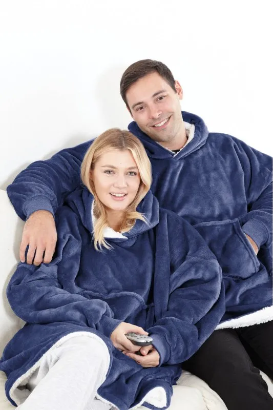 OVERSIZED FLEECE HOODIE HOODED BLANKET WARM SHERPA SWEATSHIRT LOUNGEWEAR GIFT