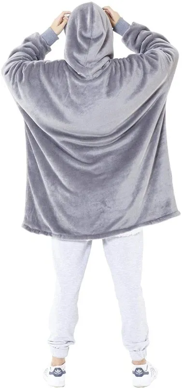 OVERSIZED FLEECE HOODIE HOODED BLANKET WARM SHERPA SWEATSHIRT LOUNGEWEAR GIFT