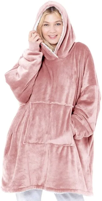 OVERSIZED FLEECE HOODIE HOODED BLANKET WARM SHERPA SWEATSHIRT LOUNGEWEAR GIFT