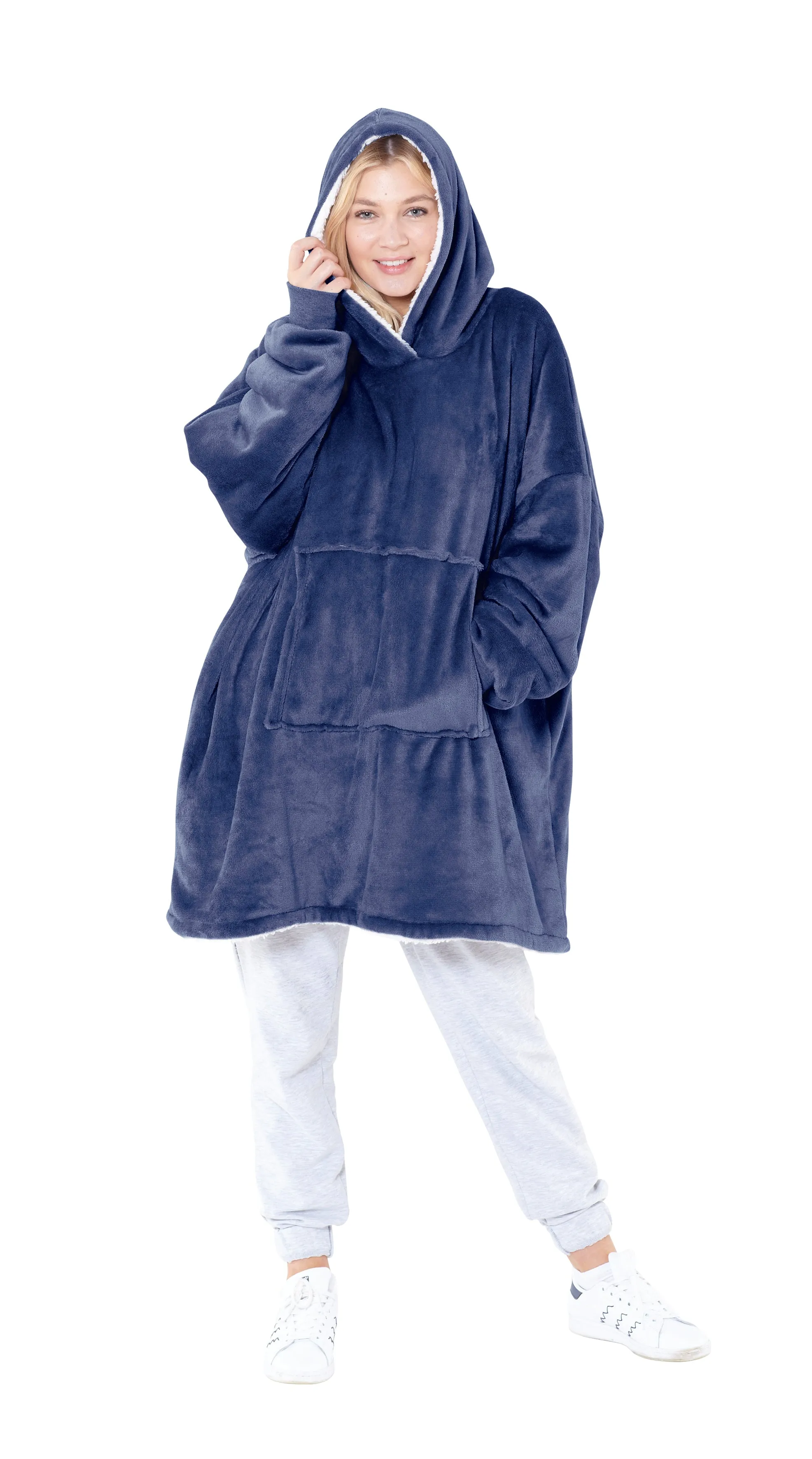 OVERSIZED FLEECE HOODIE HOODED BLANKET WARM SHERPA SWEATSHIRT LOUNGEWEAR GIFT