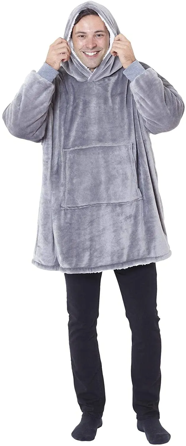 OVERSIZED FLEECE HOODIE HOODED BLANKET WARM SHERPA SWEATSHIRT LOUNGEWEAR GIFT