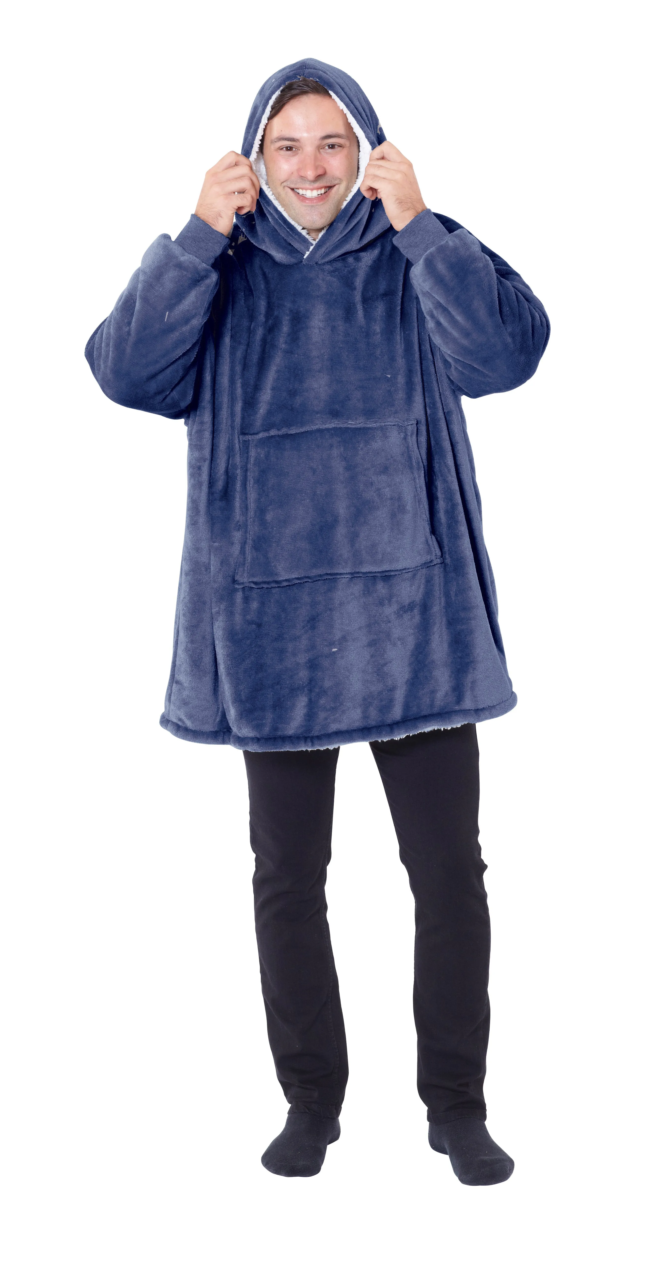 OVERSIZED FLEECE HOODIE HOODED BLANKET WARM SHERPA SWEATSHIRT LOUNGEWEAR GIFT