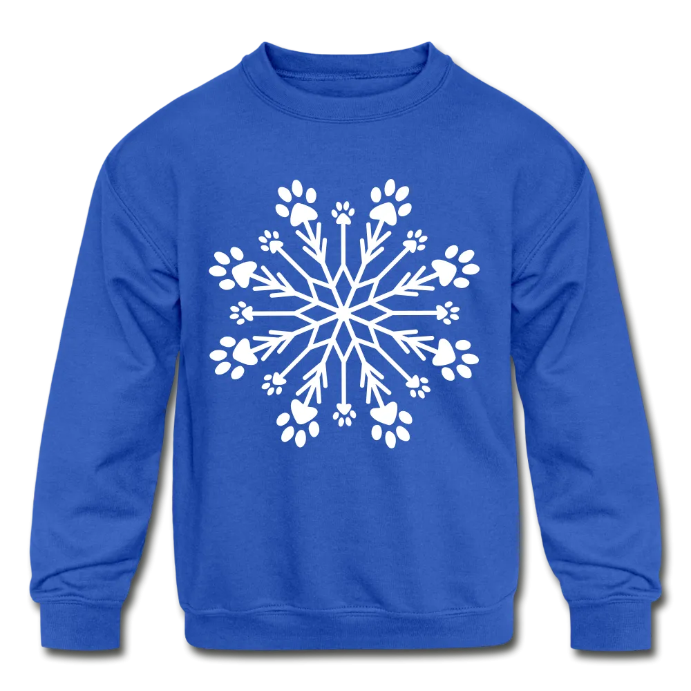 Paw Snowflake Kids' Crewneck Sweatshirt