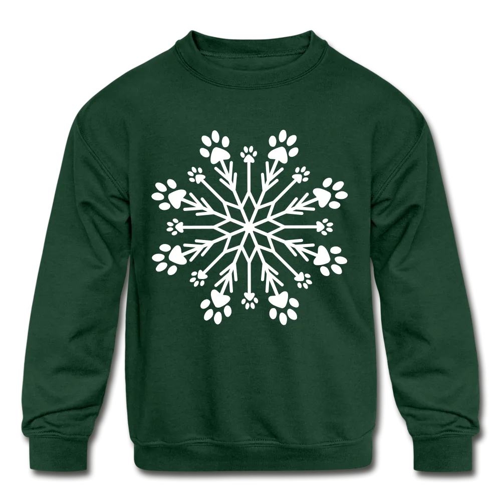 Paw Snowflake Kids' Crewneck Sweatshirt