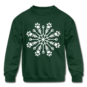 Paw Snowflake Kids' Crewneck Sweatshirt