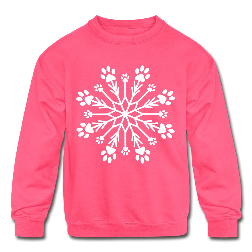 Paw Snowflake Kids' Crewneck Sweatshirt