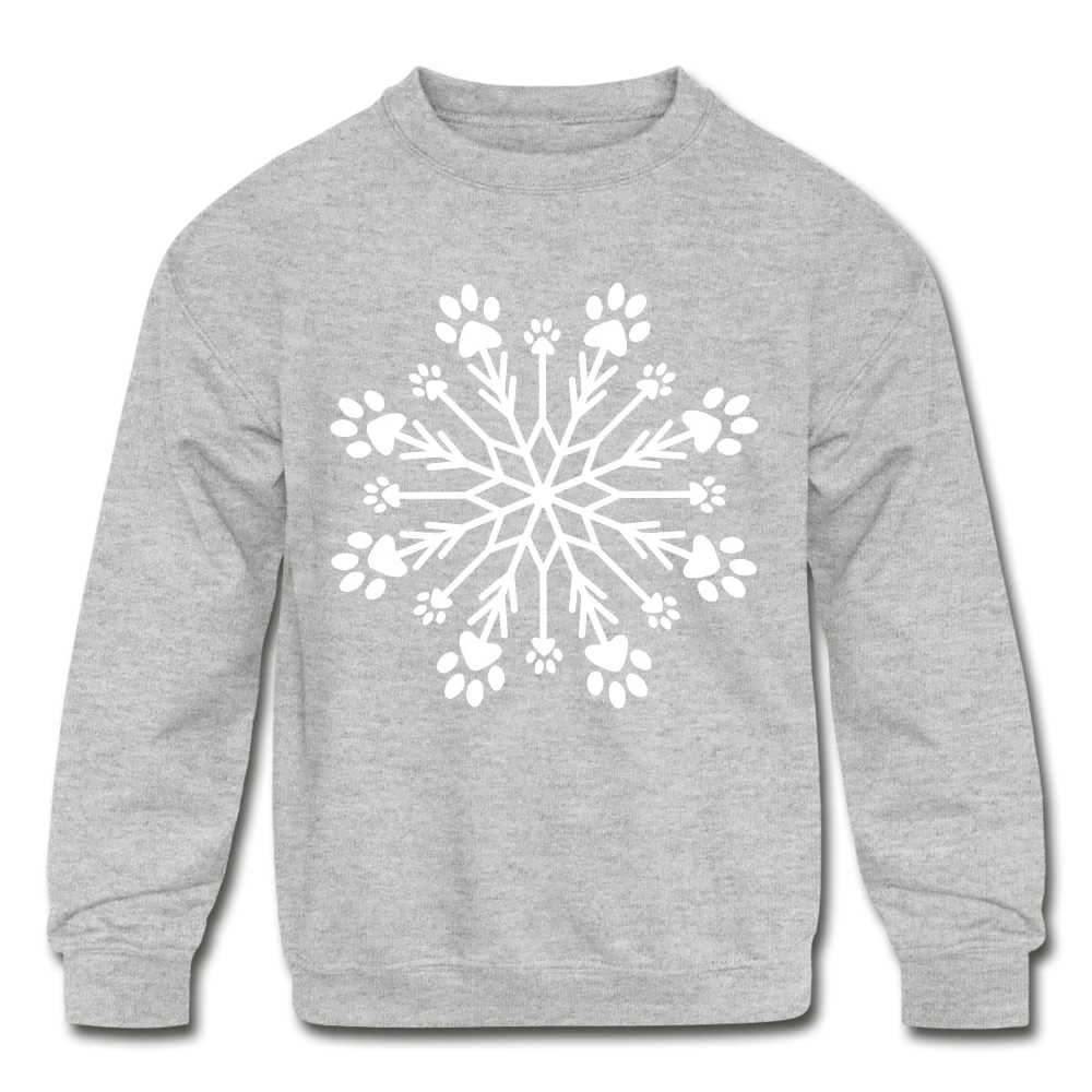 Paw Snowflake Kids' Crewneck Sweatshirt