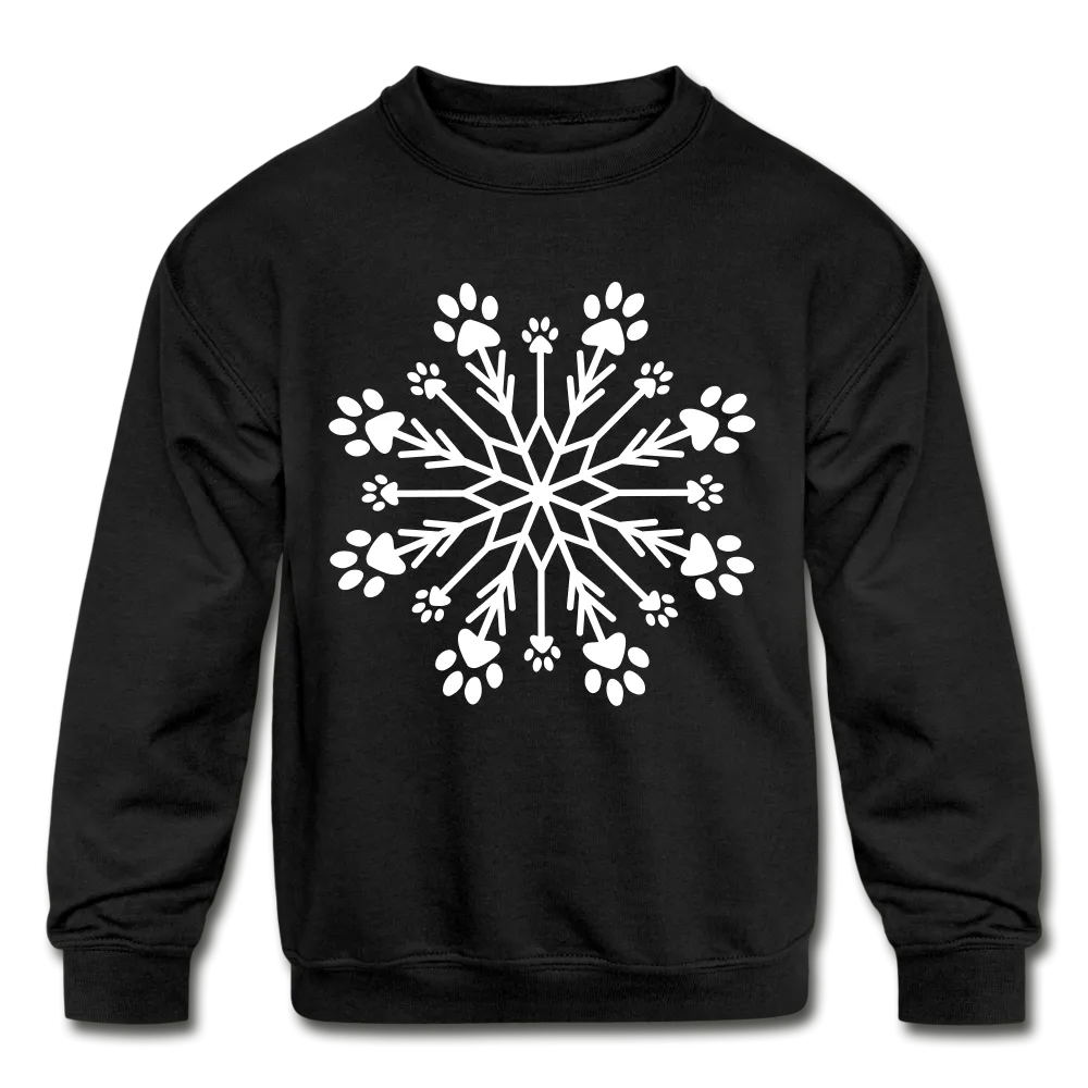 Paw Snowflake Kids' Crewneck Sweatshirt