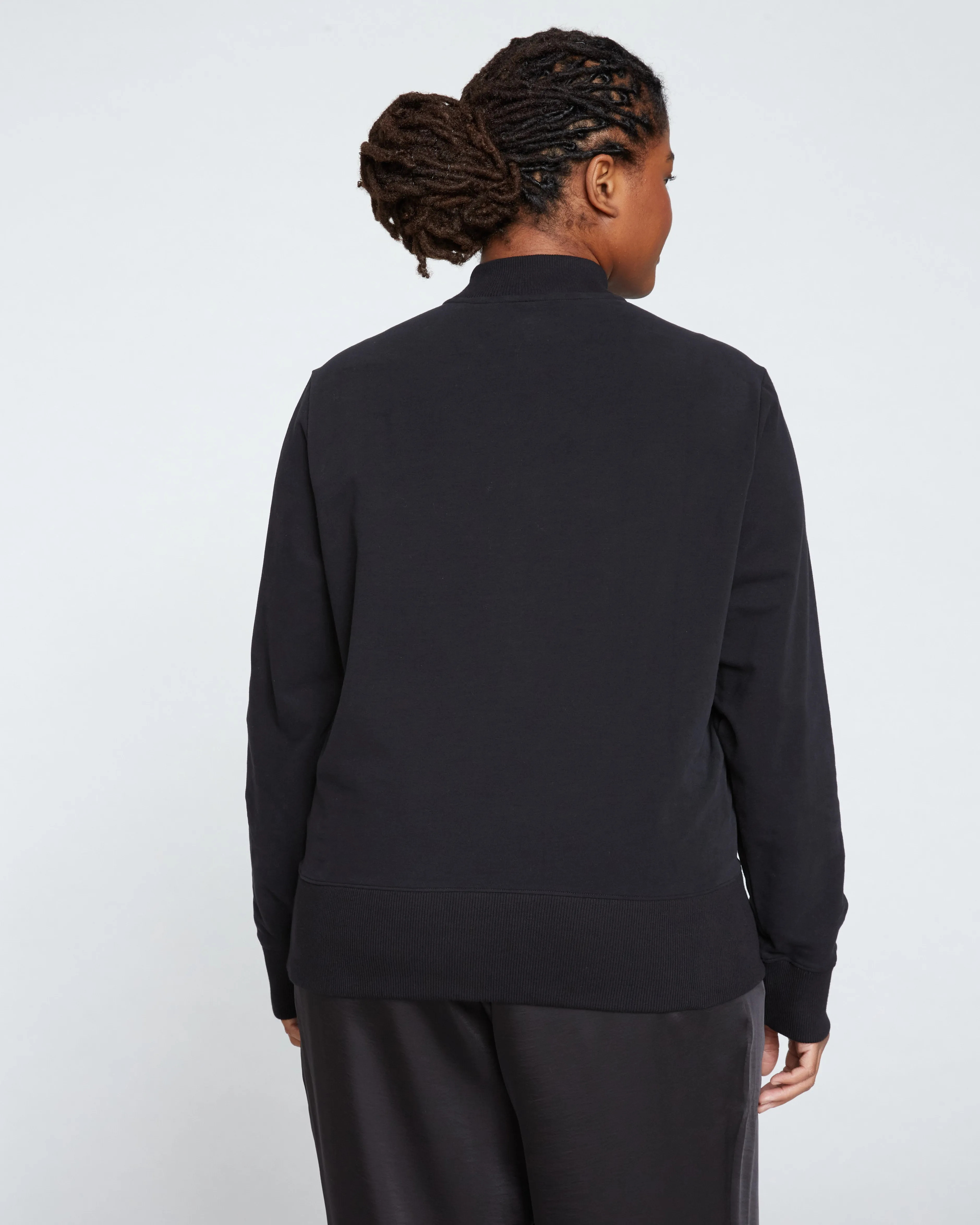 Peachy Terry Half Zip Pullover - Black