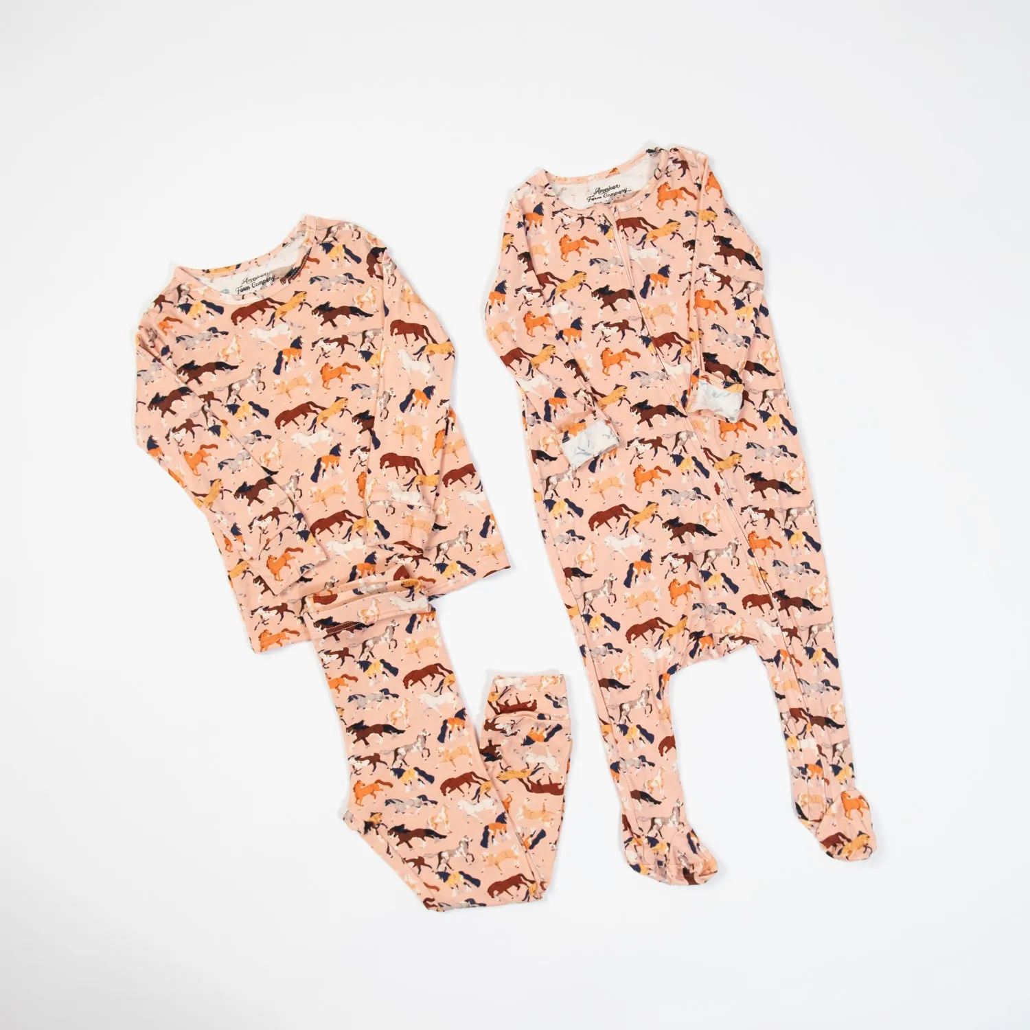 Pink Horse Baby Bamboo Pajamas