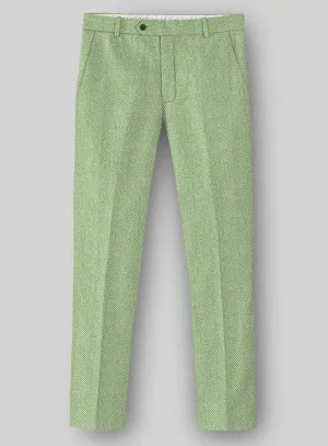 Sartori Celemente Green Herringbone Soft Tweed Pants