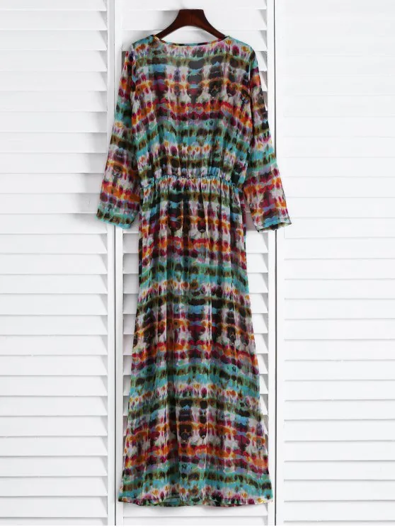 TastyHottie - Trendy Semi Sheer Button Front Maxi Dress