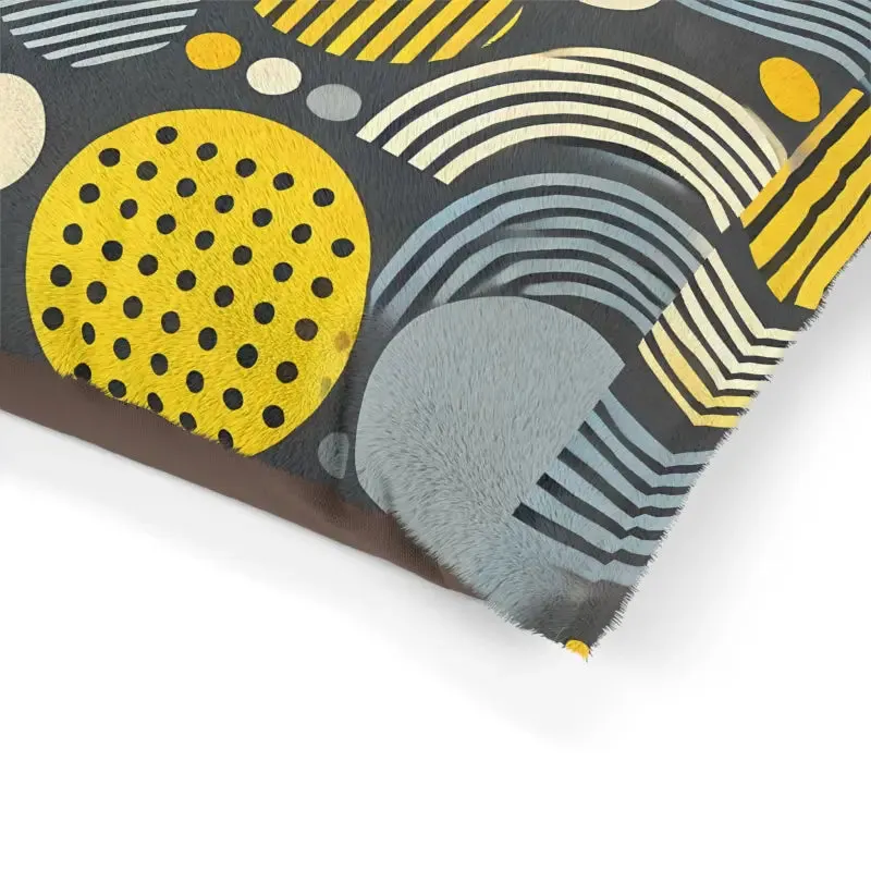 Trendy Cotton Pet Bed Grey Geometrical Pattern