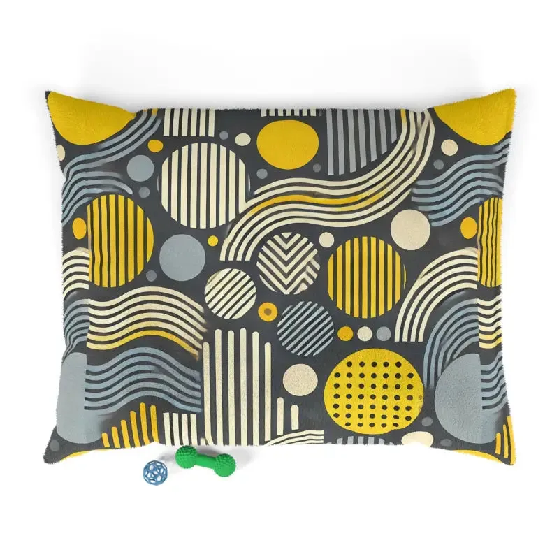 Trendy Cotton Pet Bed Grey Geometrical Pattern