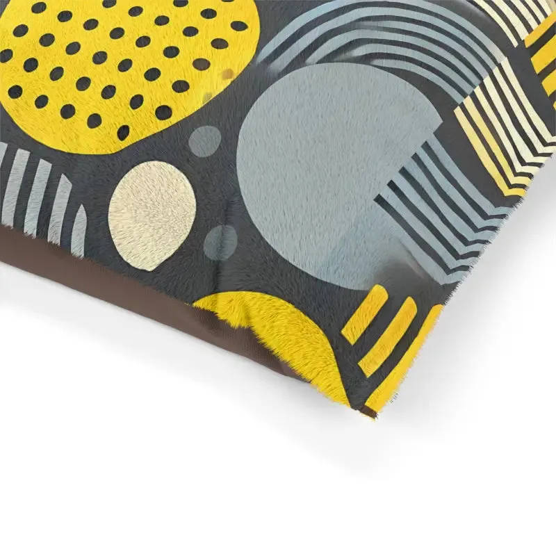 Trendy Cotton Pet Bed Grey Geometrical Pattern
