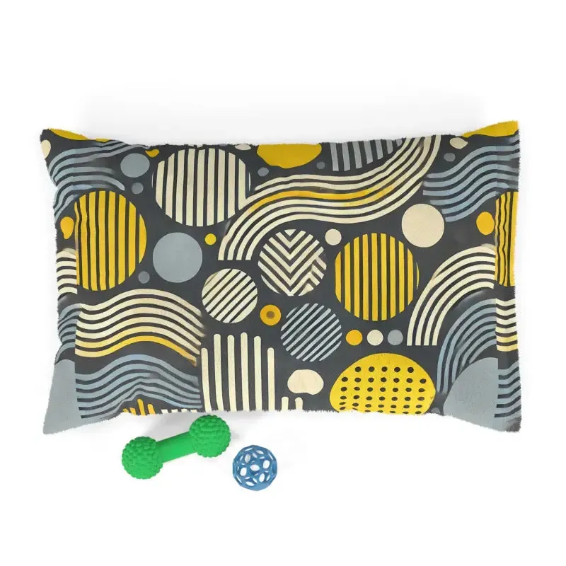 Trendy Cotton Pet Bed Grey Geometrical Pattern
